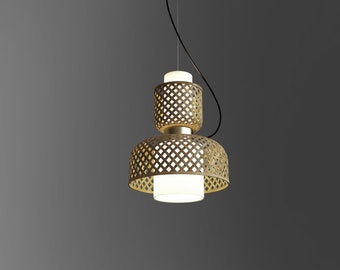 Bambusrohr Anhänger Deckenlampe Woven Home Decor Wicker Zeitgenössisch Minimal Nachhaltige Handgemachte Ambient Hängende Schatten Wohnzimmer Farben