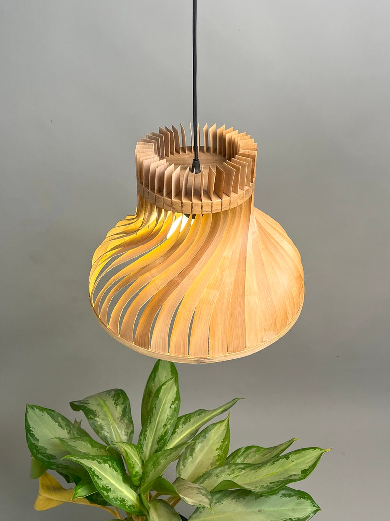 Dune Large Bamboo Pendant Lamp Hanging Lamp Woven Light, Natural/Bamboo Pendant Lamps for Home Restaurants and Offices image 7