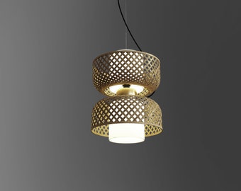 Mianzi Scandinavian décor vintage lamp, Modern farmhouse pendant light, Wooden pendant hanging lamp, Award-winning Bamboo Lamp