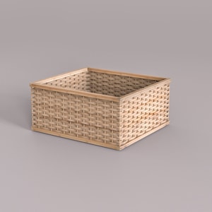 Handmade Bamboo Woven Basket, Storage Container Box, Organizer For Books, Clothes, Laundry, Square Basket, Fruit baskets, Holiday Gifts Natural