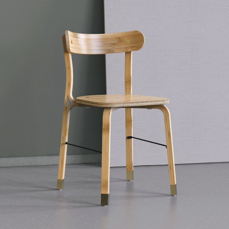 Bambus Stuhl Boho Minimal Handgefertigt Starke, schlanke Kaffee und Esszimmer Stuhl für Erwachsene Wohnzimmer Bar Stuhl Schlafzimmer Büro MIANZI MOCHA Bild 1