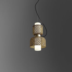 Bamboo Cane Pendant Ceiling Lamp Woven Home Decor Wicker Contemporary Minimal Sustainable Handmade Ambient Hanging Shade Living room Colors