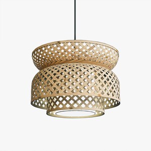 Bamboo Pendant Lights, Living Dining Room Restaurant Hanging Lights, Japanese Wooden Lamp, LED Chandeliers Lighting, Wood Art Chandelier