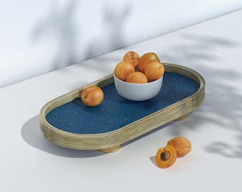 Handmade Oval Tray-Large; Bamboo desk tray for jewelry; Rectangular Dry Fruit Platter; Tableware; Home Décor; Serving Platter; Vanity Tray