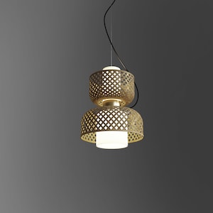 Bamboo Cane Pendant Ceiling Lamp Woven Home Decor Wicker Contemporary Minimal Sustainable Handmade Ambient Hanging Shade Living room Colors