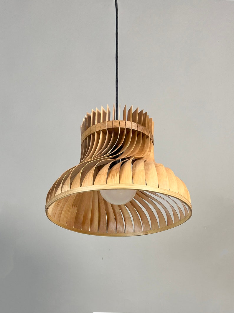 Dune Large Bamboo Pendant Lamp Hanging Lamp Woven Light, Natural/Bamboo Pendant Lamps for Home Restaurants and Offices image 2