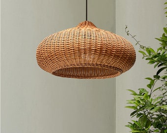 Wilgen rieten kroonluchter - Japanse hanglamp - Plafondlamp | Handgemaakte hanglamp | Woondecoratielamp