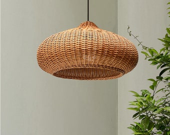 Willow Wicker Chandelier - Japanese Pendant Light - Ceiling Light Fixture | Handmade Hanging Lamp | Home Décor Lamp