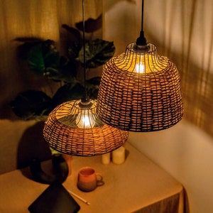 Willow Ceiling Pendant Lamp Light Juniper, Japanese Minimal Chandelier Fixture, Handmade Hanging Lamp, Wabi-sabi Pendant Light image 1