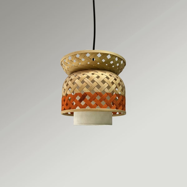 Lámpara colgante Lotus Bamboo [X-Small]: Luz sostenible mínima, luminaria de suspensión, lámpara colgante, lámpara de techo majestuosa, lámpara escandinava