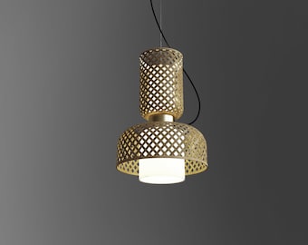 Handgemaakte geweven bamboe hanglamp: minimalistische duurzame verlichting