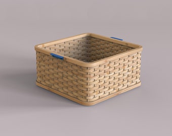 Handwoven Bamboo Basket,  Bohemian Storage Container Box With Handles for organizing Laundry, Cosmetic, Bathroom, Housewarming Gift