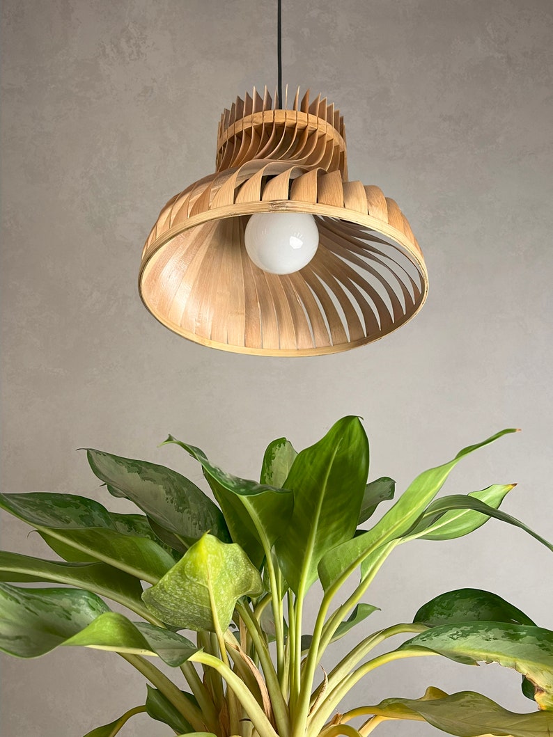 Dune Large Bamboo Pendant Lamp Hanging Lamp Woven Light, Natural/Bamboo Pendant Lamps for Home Restaurants and Offices image 4