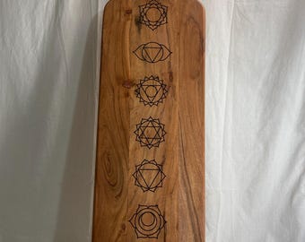 Tablero grande de madera para chakras: altar de meditación, exhibición de embutidos
