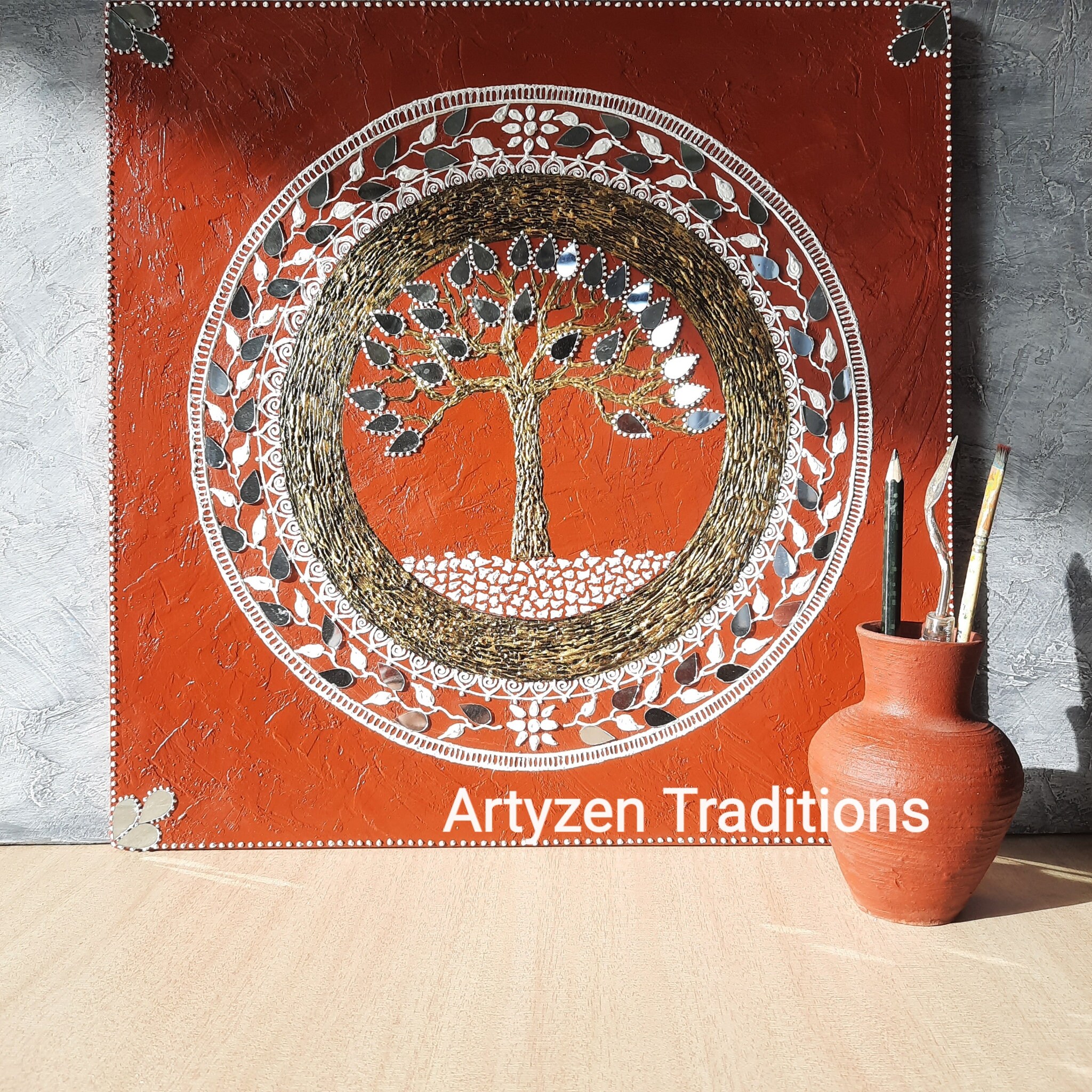 Lippan Art India Folk Tree of Life Texture 3d Clay Wall Decor Etsy Canada