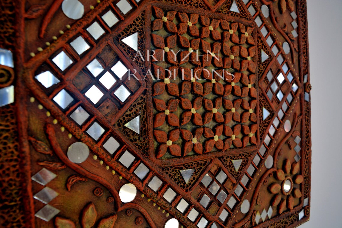 Lippan Art/Mud Mirror Art/Traditional Art/Indian Folk Etsy