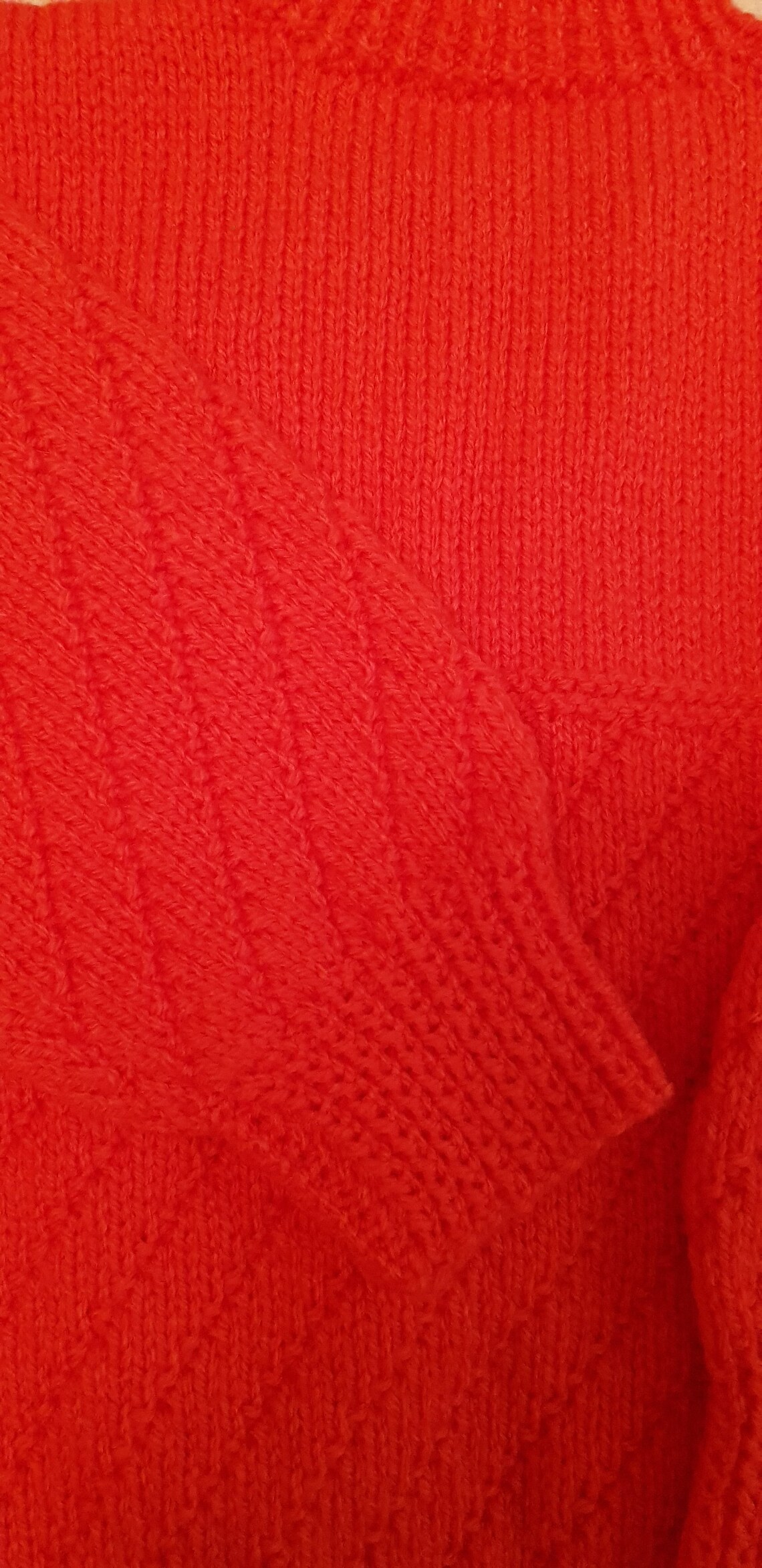 Hand Knitted Wool Red Sweater - Etsy Ireland