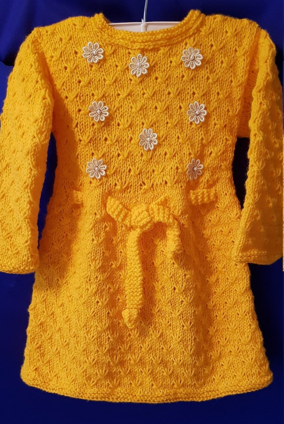 yellow dress with white flowers
