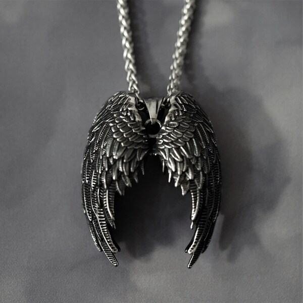 Gothic Angel and Demon Wings Pendant Necklace