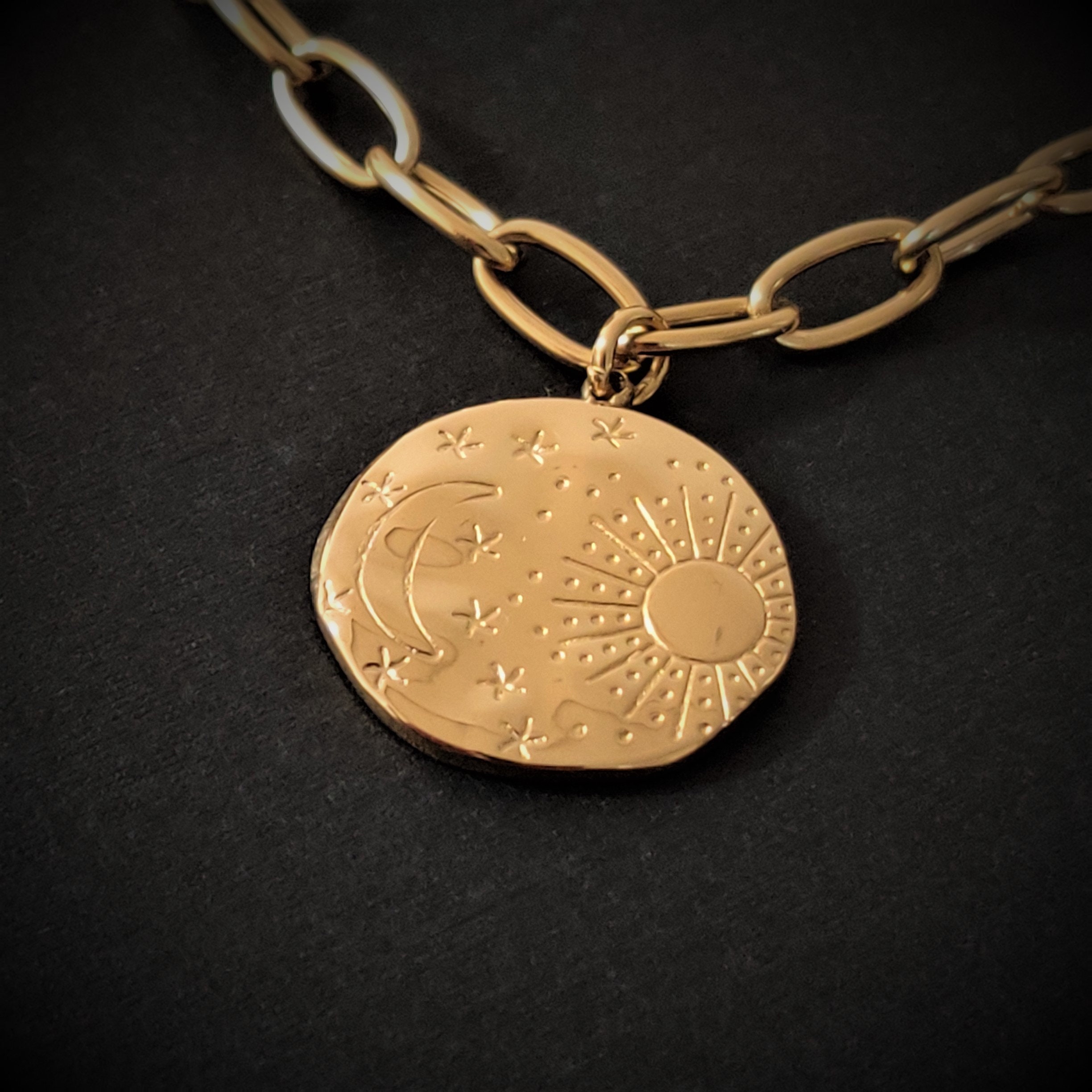 SUN CHOKER THIN / GOLD PLATED BRASS main image 1