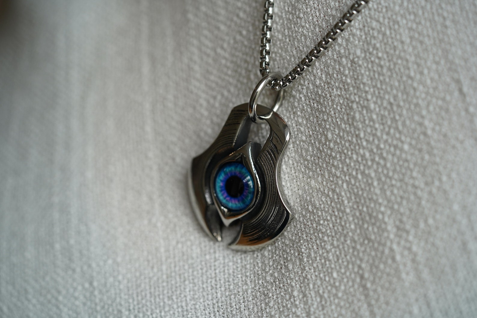 Blue Eye Pendant Necklace Etsy