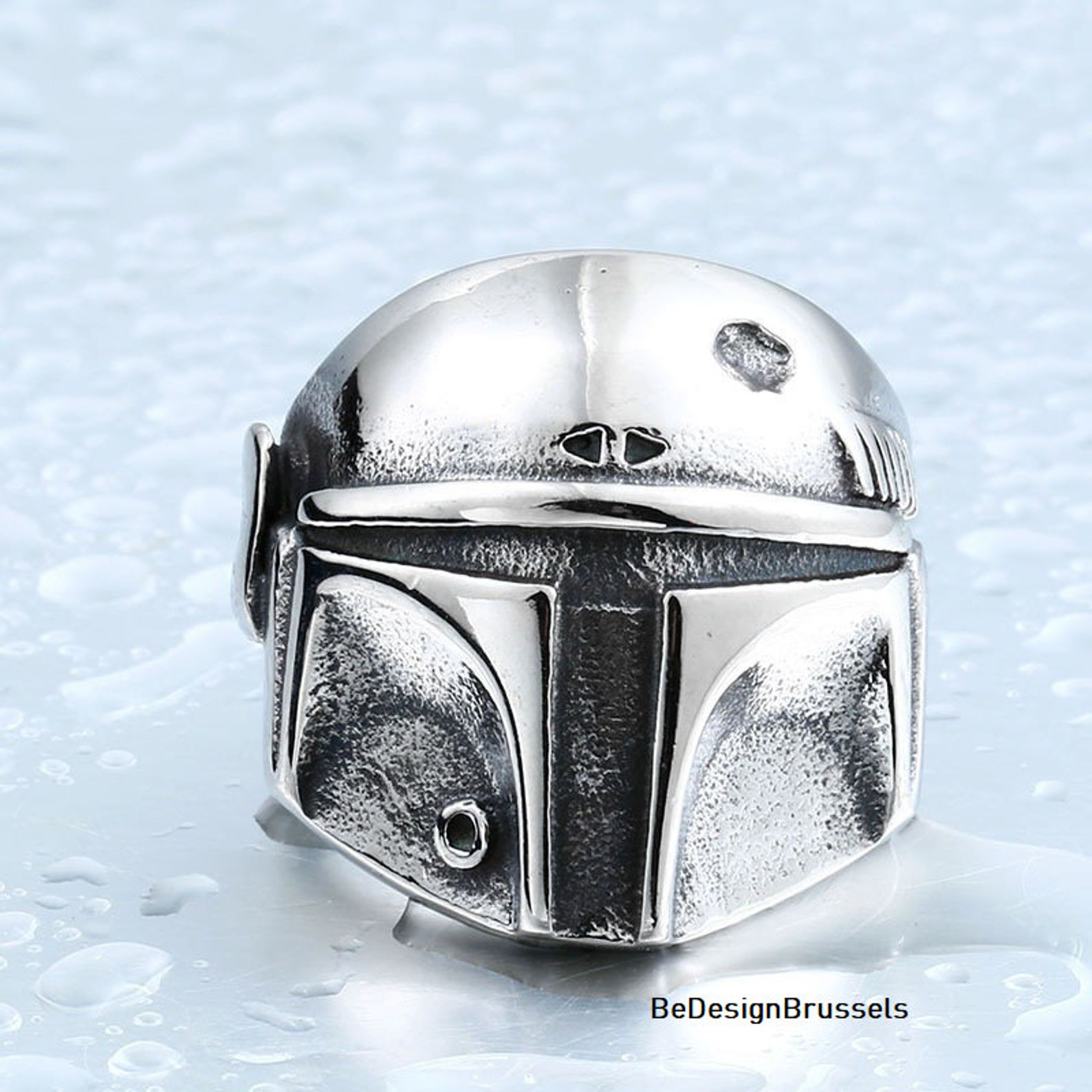 Star Wars Mandalorian Helmet Ring Etsy