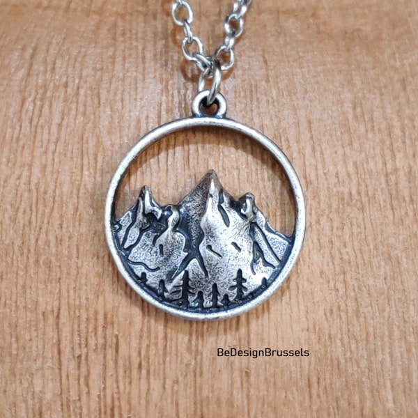 Sterling Silver 1/10 C.T.W. Diamond Mountain Outline Pendant | Jensen Jewelers