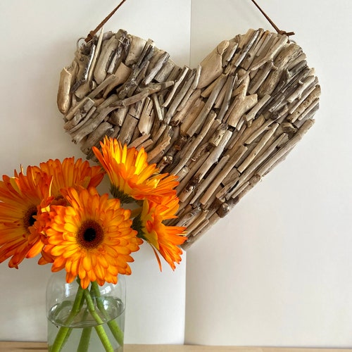 Wedding Anniversary Gift Ideas Driftwood Heart Wall Decor Etsy