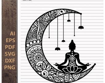Download Lotus Moon Mandala Etsy