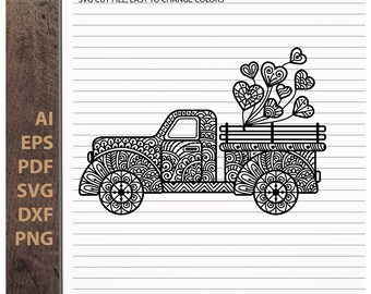 Download Zentangle Truck Svg Etsy