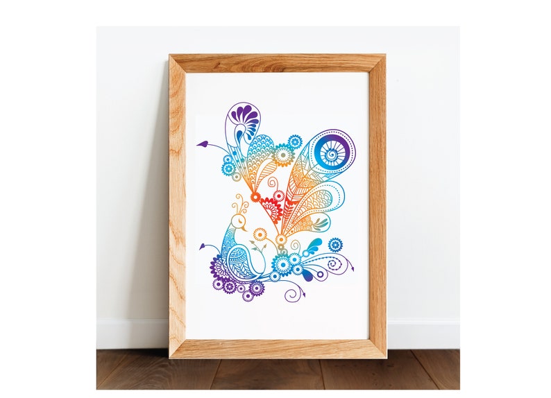 Download Zentangle Peacock Flowers Mandala Digital download svg eps ...