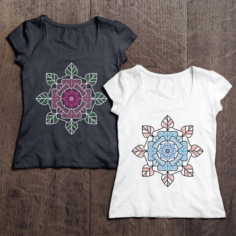 Download Zentangle rose flower 4 layered Mandala Digital download ...