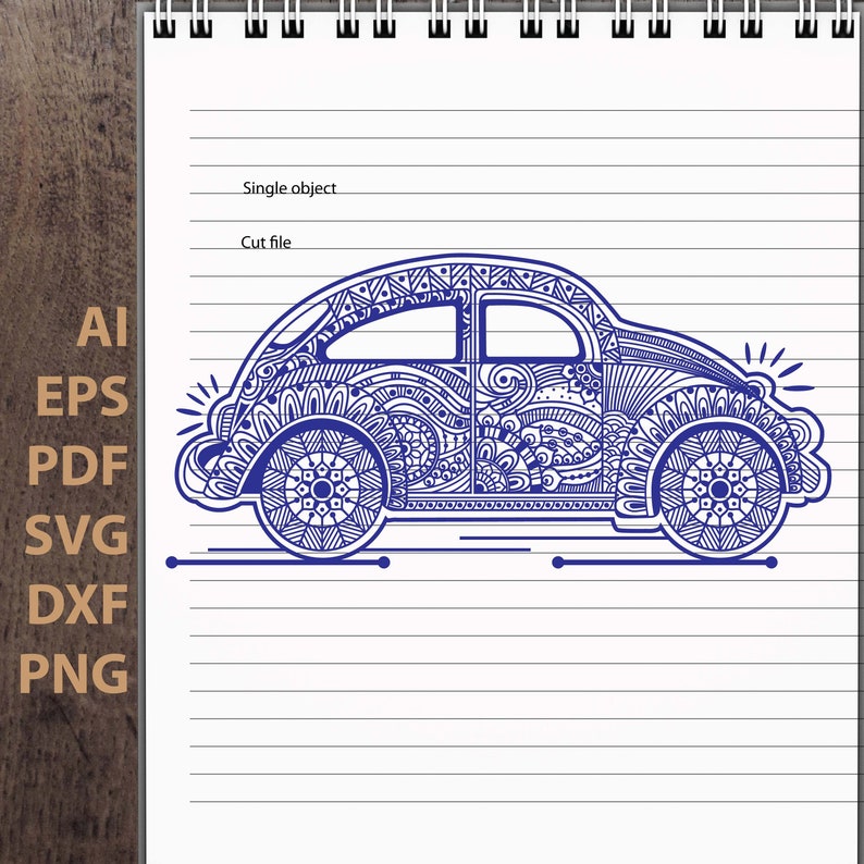 Download Zentangle Beetle car Flowers Mandala Digital download svg ...