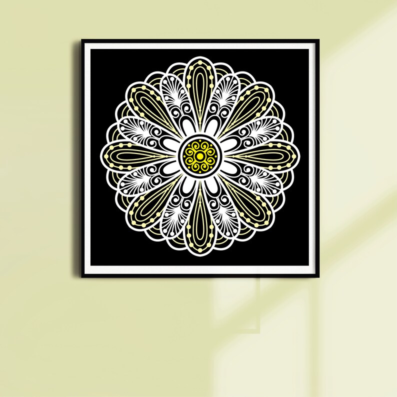 Download Zentangle daisy flower 4 layered Mandala Digital download ...