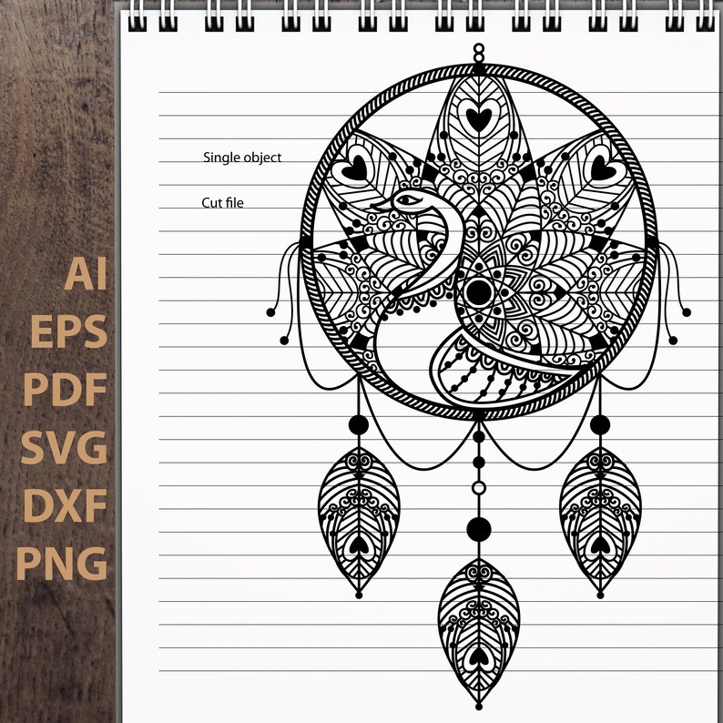 Download Zentangle Peacock Dream catcher Flowers Mandala Digital | Etsy