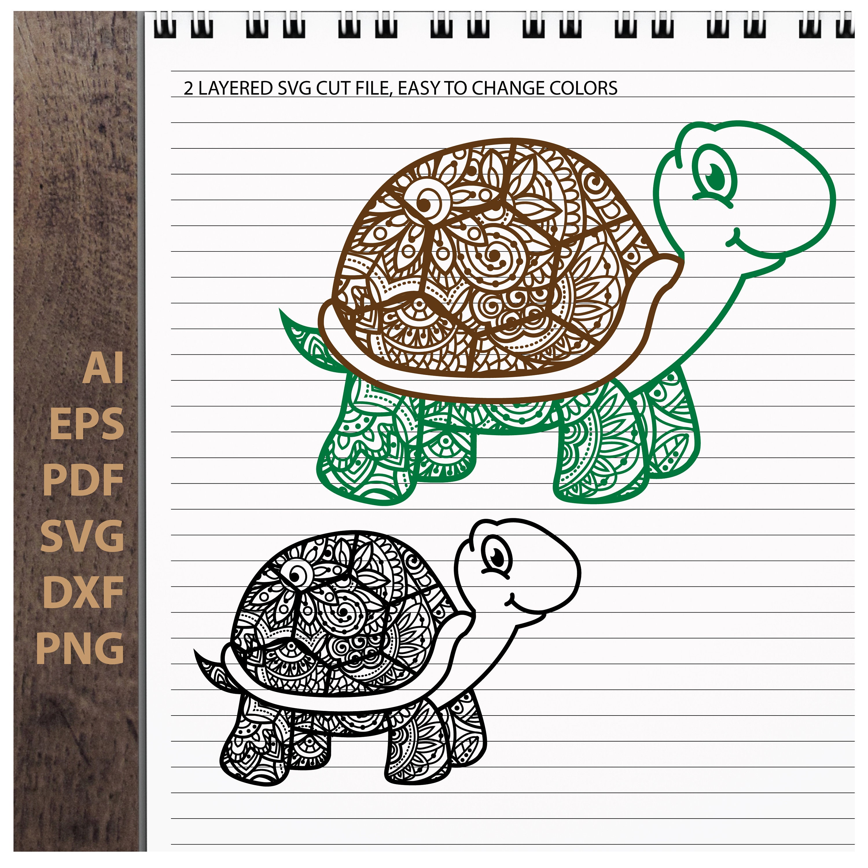 Download Zentangle tortoise turtle beach Mandala Digital download ...