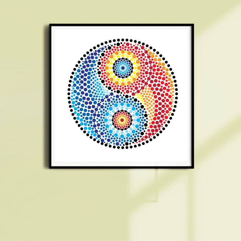Download Dot art yin yang symbol 9 layered Mandala Digital download ...