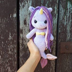 PATTERN: Crochet Unicorn-mermaid Unicorn-mermaid toy Plush unicorn Plush mermaid Amigurumi Doll image 3