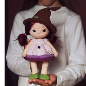Crochet pattern for a witch Doll | Amigurumi Pattern Crochet Doll Tutorial | Halloween crochet pattern