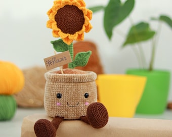 Crochet Sunflower in a pot PATTERN | Amigurumi  | Crochet Pattern for a Sunflower | Crochet flower in a pot