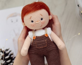 PATTERN: Crochet Doll Boy Antoshka Amigurumi Pattern Crochet Doll Tutorial