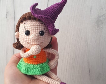 Modèle de sorcière d'Halloween pour poupée au crochet : tutoriel Amigurumi (PDF)