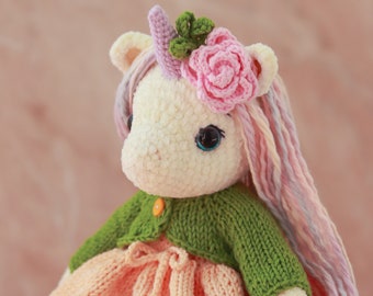 PATTERN: Crochet Unicorn | Unicorn toy | Plush unicorn | Plush doll | Amigurumi