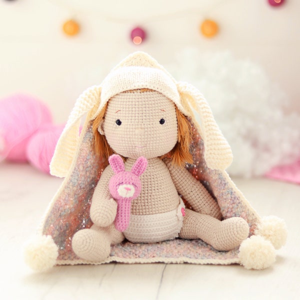 PATTERN: Crochet baby doll | It's a girl | Amigurumi Doll Pattern | Baby girl toy | Plush doll | Sweet doll | Amigurumi cute Doll