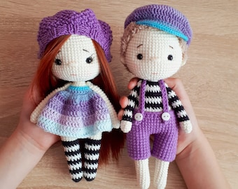 PATTERN Crochet kids girl and boy | Amigurumi baby dolls | Crochet dolls pattern