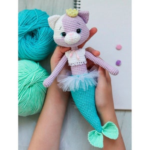 Crochet Purrmaid Mermaid Cat Pattern Amigurumi  | Plush Mercat | Kitty | Mythical mermaid | meowmaid | Merkitty