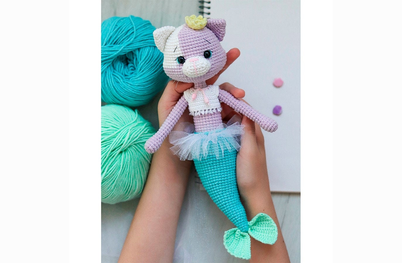 Crochet Purrmaid Mermaid Cat Pattern Amigurumi Plush Mercat | Etsy