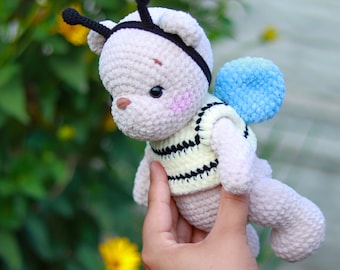 Honey Bee Bear Crochet Pattern | Amigurumi Plush (PDF)