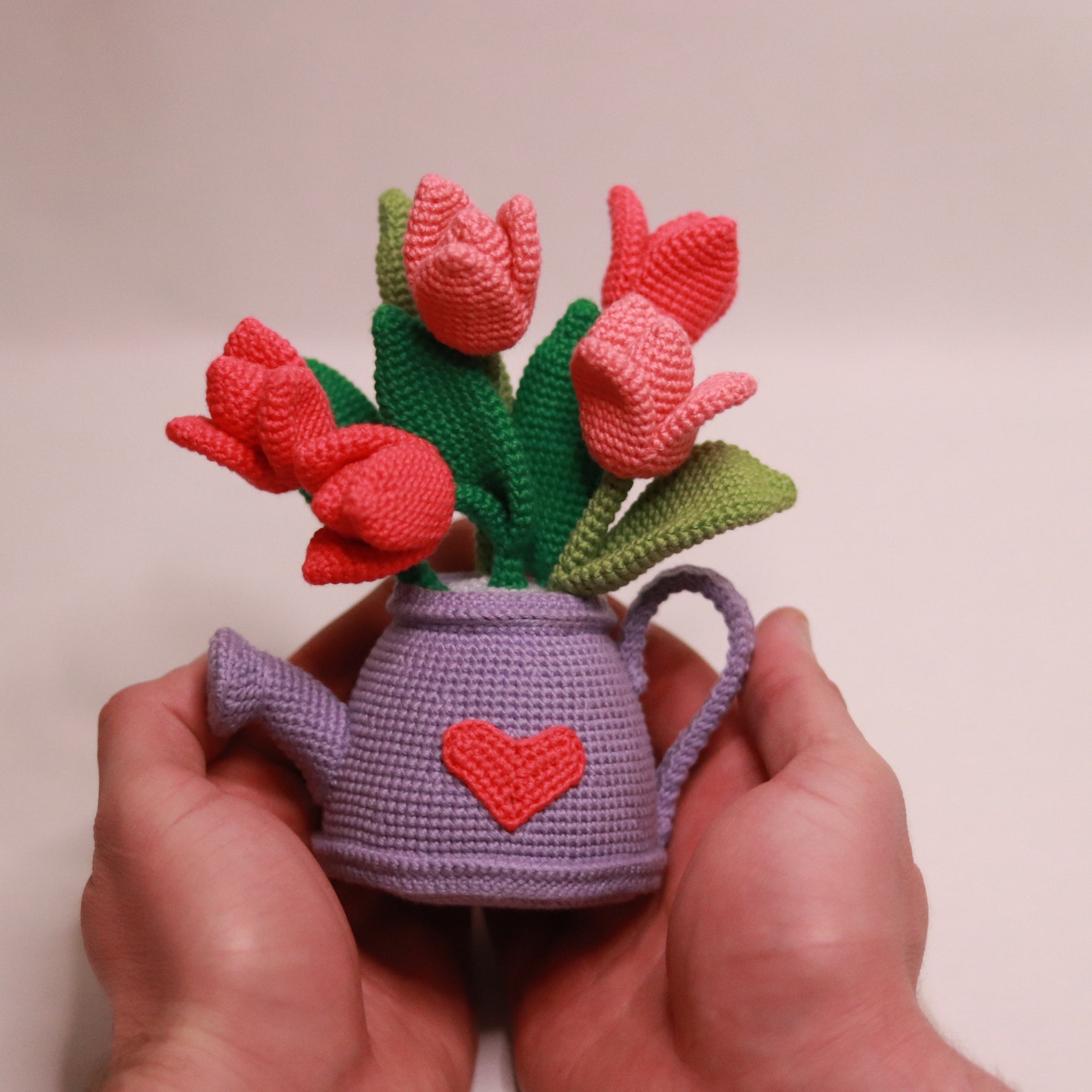 Crochet Tulips in Watering Can PATTERN Amigurumi Crochet Etsy
