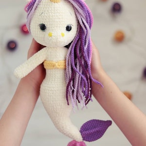 PATTERN: Crochet Unicorn-mermaid Unicorn-mermaid toy Plush unicorn Plush mermaid Amigurumi Doll image 5